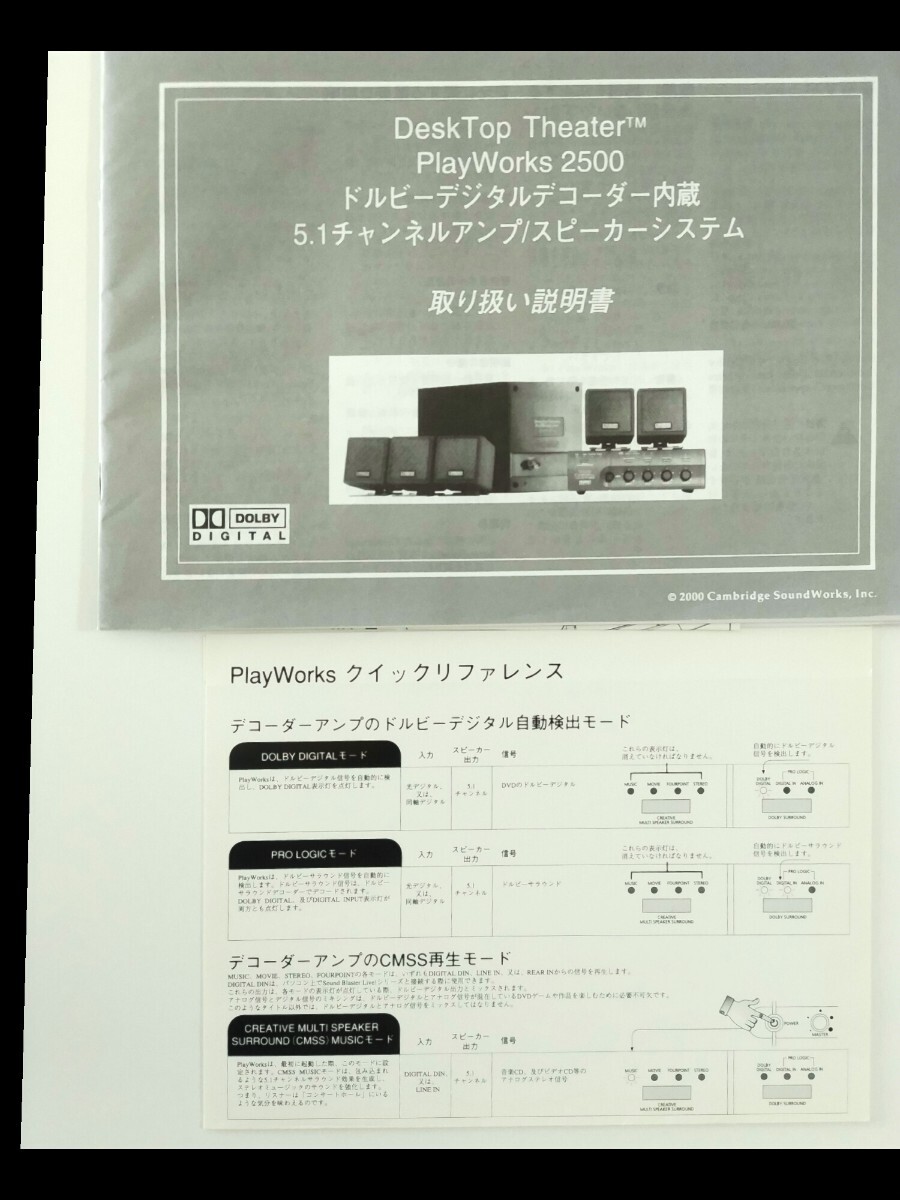 CREATIVE CAMBRIDGE DESKTOP THEATER PLAYWORKS 2500 PS プレステ