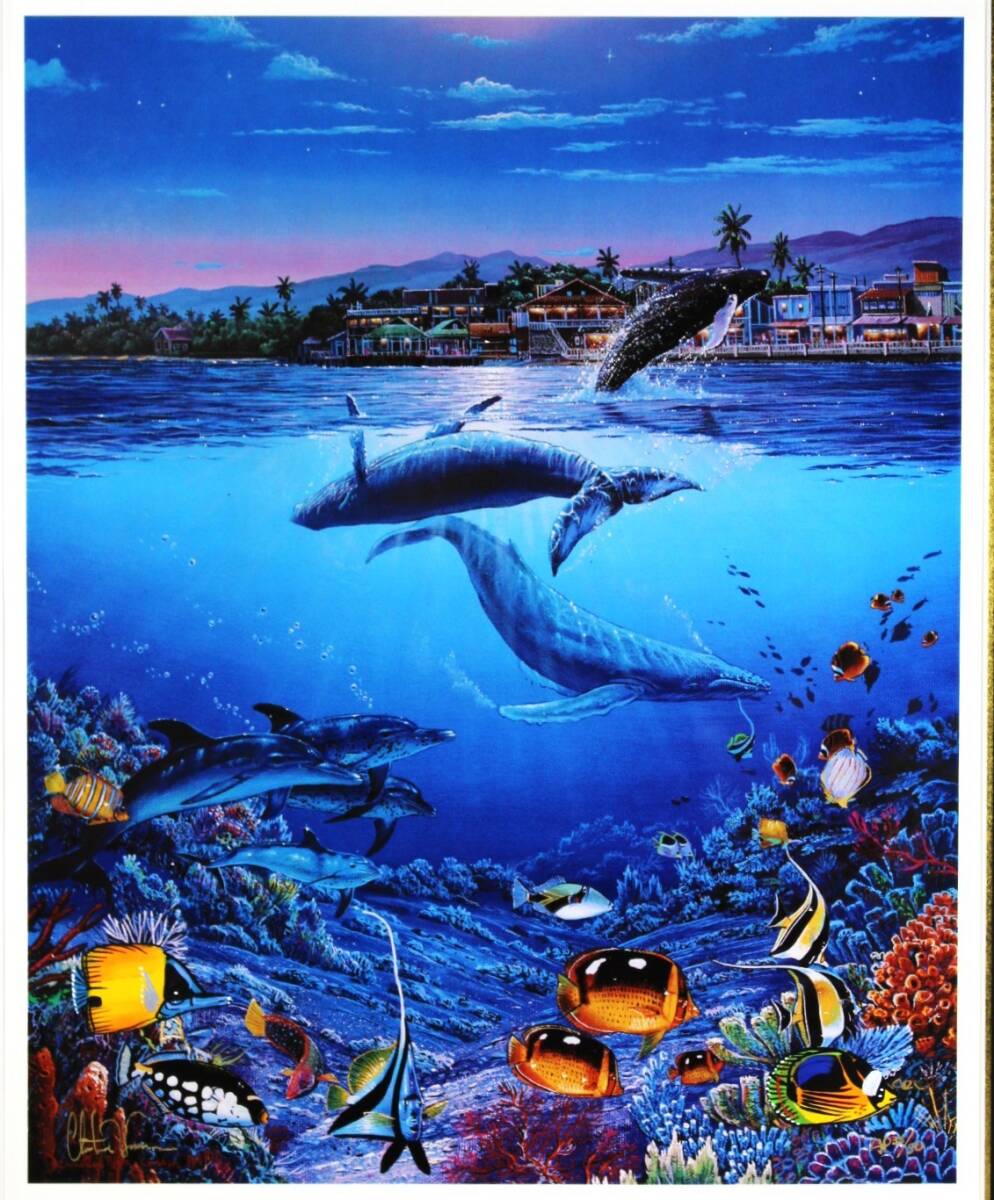 クリスチャン・ラッセン クジラ 絵 絵画 額付き の落札情報詳細