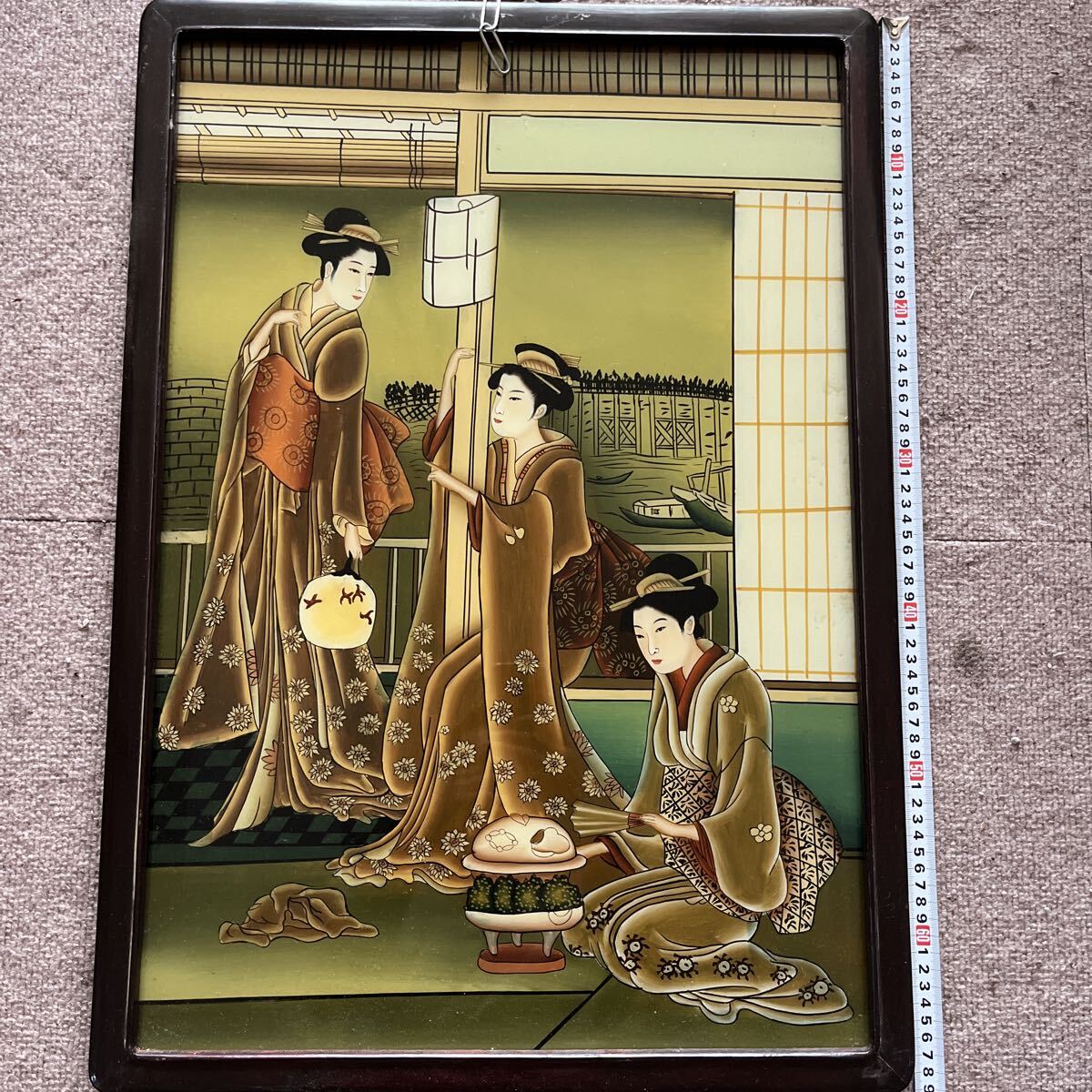 貴重 美人画 ガラス絵 「真澄の空」高島華宵作の落札情報詳細 - Yahoo