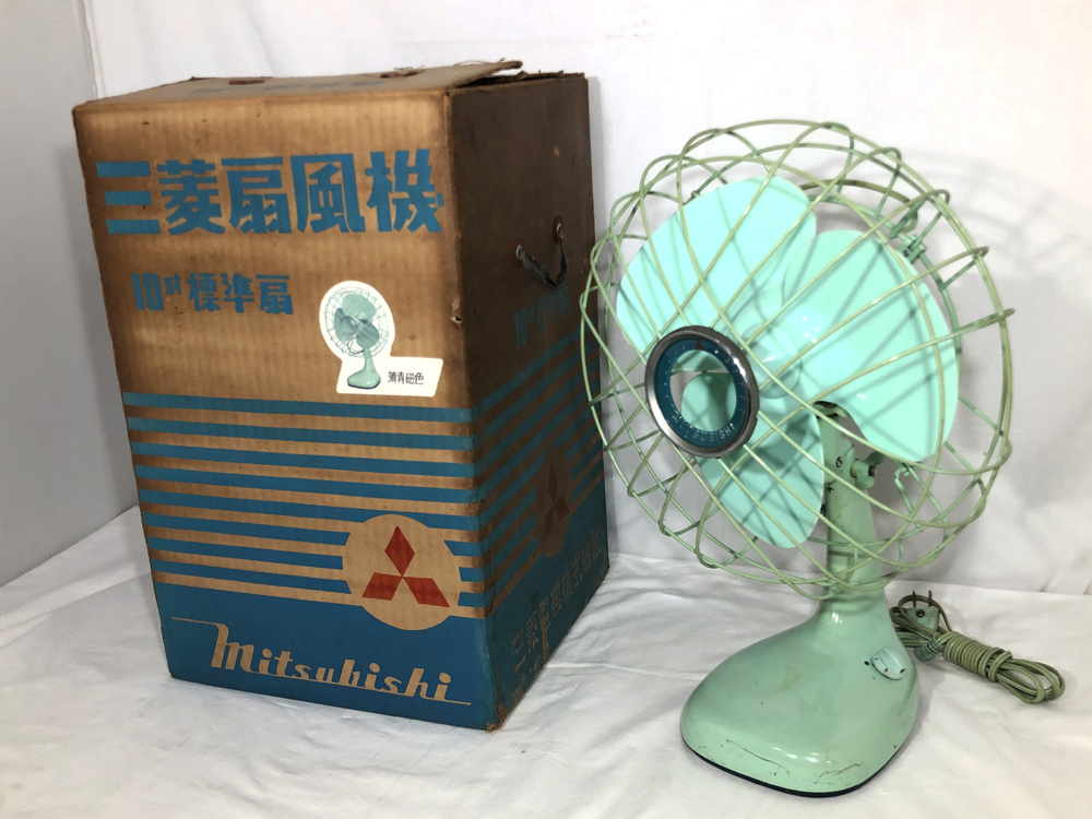 昭和レトロ☆三菱扇風機 4枚金属羽根 ☆羽根動きます。 三菱電機