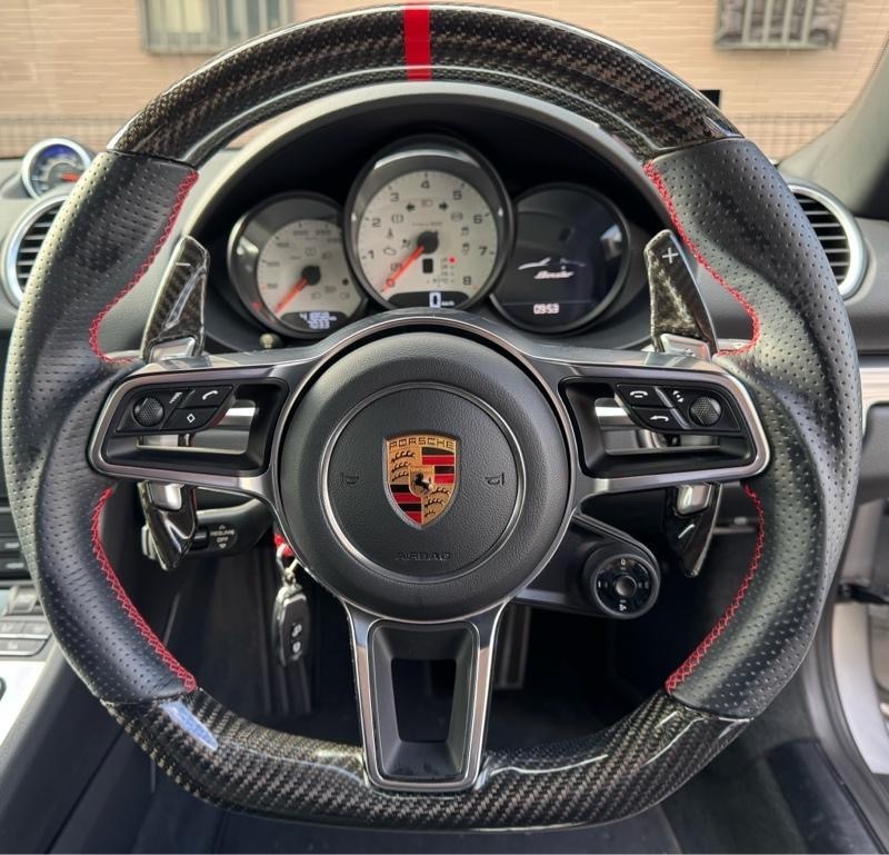 ポルシェ カーボンパドルシフト911 991後期 718ボクスター　ケイマンなど ☆ポルシェ 991 981 ボクスター ケイマン 純正ステアリング パドル