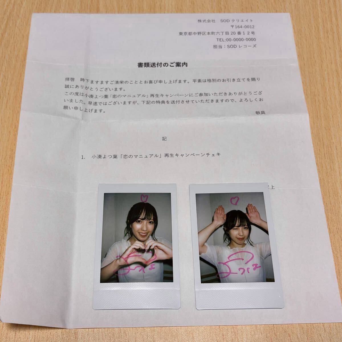目立った傷や汚れなし】小湊よつ葉 サイン入りチェキ 井上理香子の落札