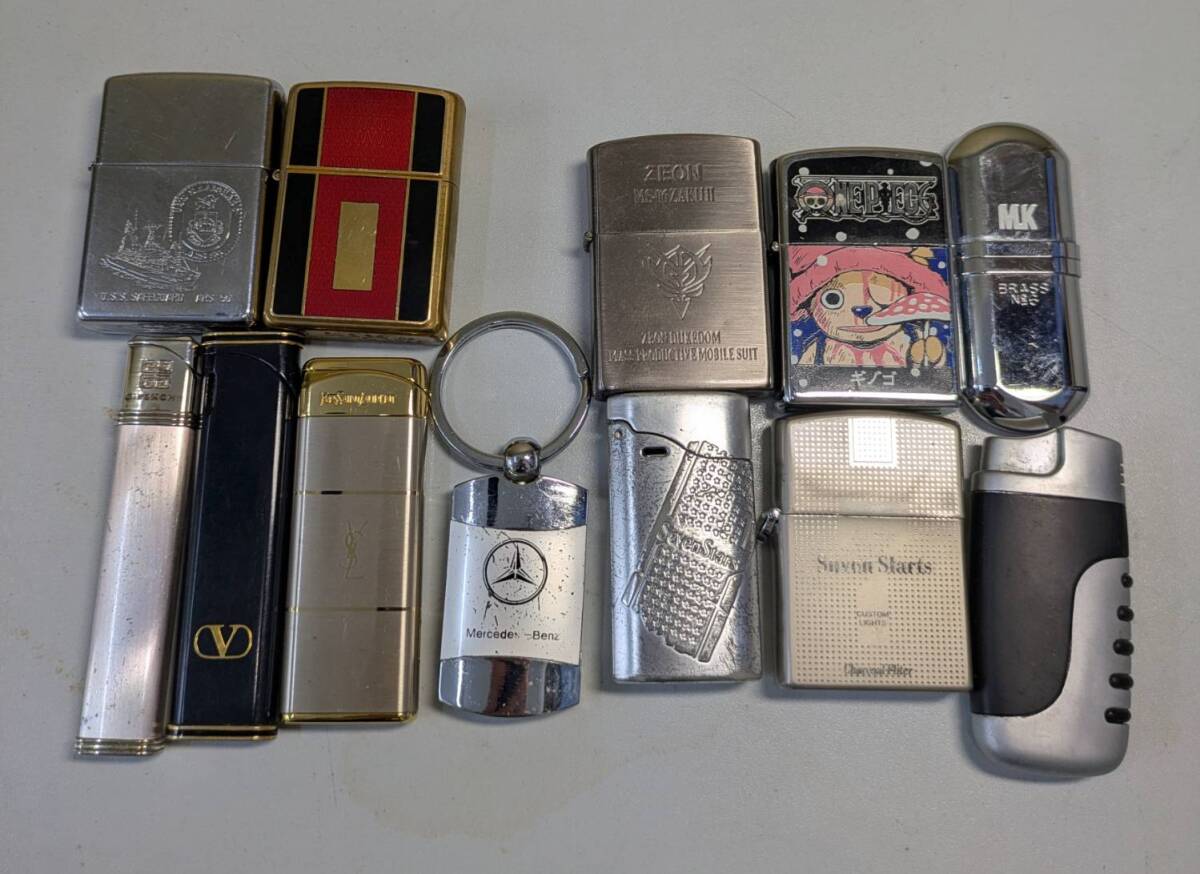 中古】未使用 ワンピース Zippo風オイルライター8個セット ケース付