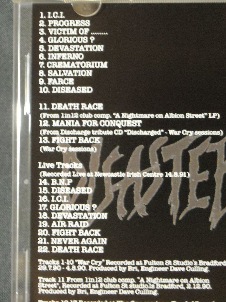 国内盤CD/DISASTER/ディザスター/WAR CRY/90年代UKハードコア