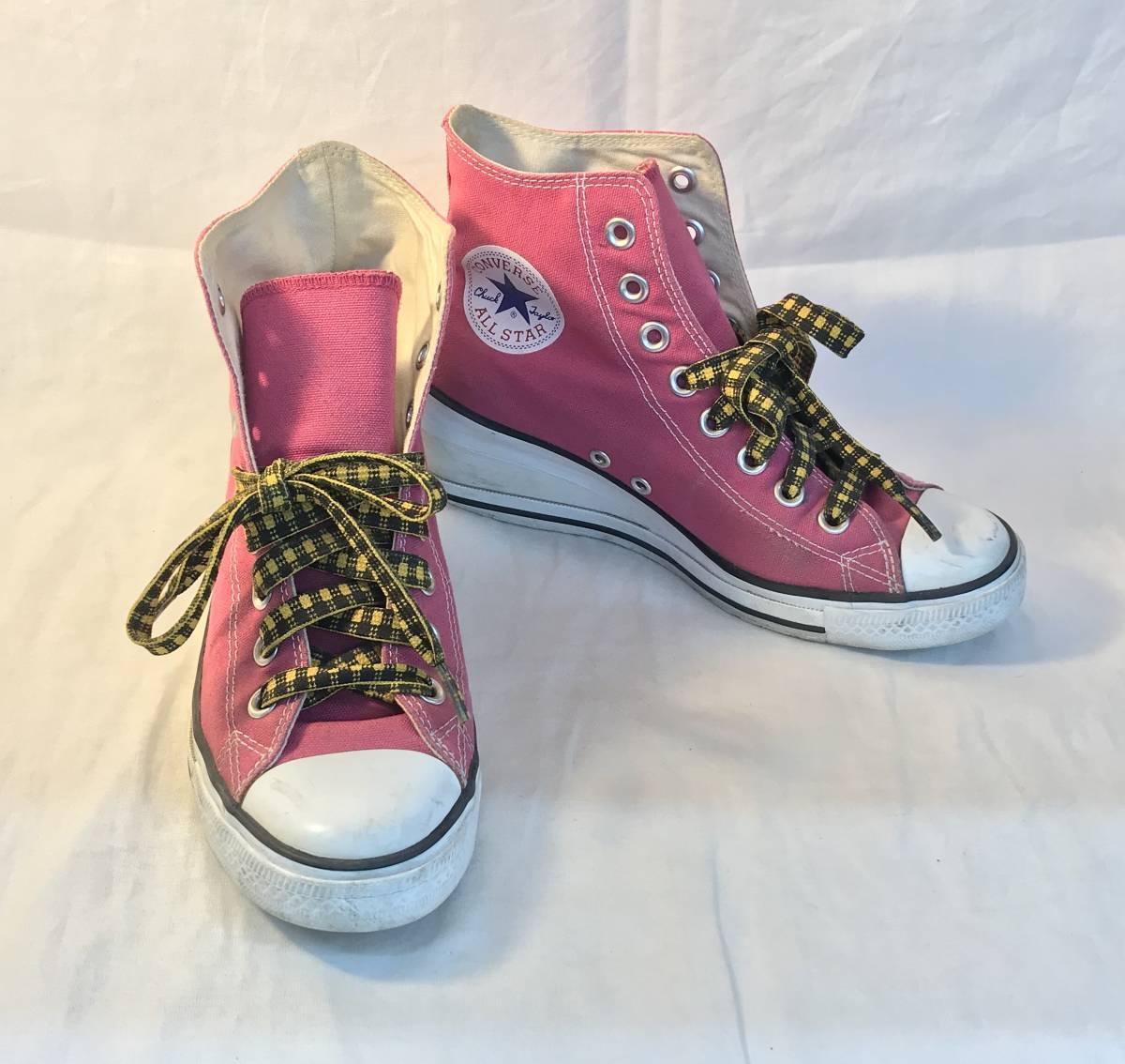 Converse Allstar ハイカットスニーカー ピンク ウエッジソール 24 レディース シューズ コンバース オールスター の落札情報詳細 ヤフオク落札価格情報 オークフリー スマートフォン版