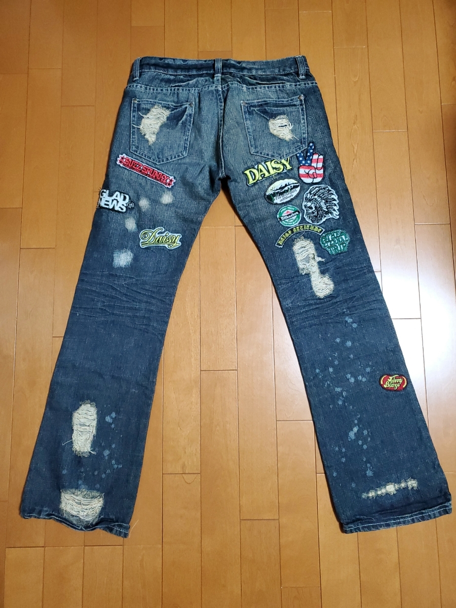 Glad News Daisy Buzz Spunky コラボ ジーンズ グラッドニュース デイジー バズスパンキー ジーパン メンズ 美品 ワッペン加工 の落札情報詳細 ヤフオク落札価格情報 オークフリー スマートフォン版