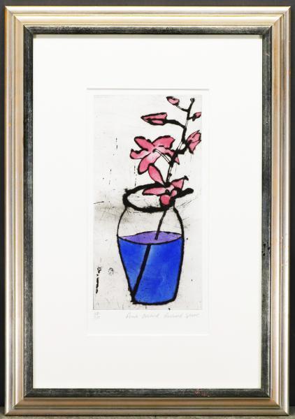 真作】【WISH】リチャード・スペア Richard Spare 銅版画 花 直筆