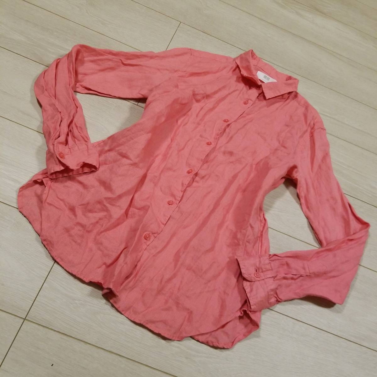 H752 Uniqlo ユニクロ S レディース シャツ ブラウス 長袖 ピンク系 麻100 リネン の落札情報詳細 ヤフオク落札価格情報 オークフリー スマートフォン版