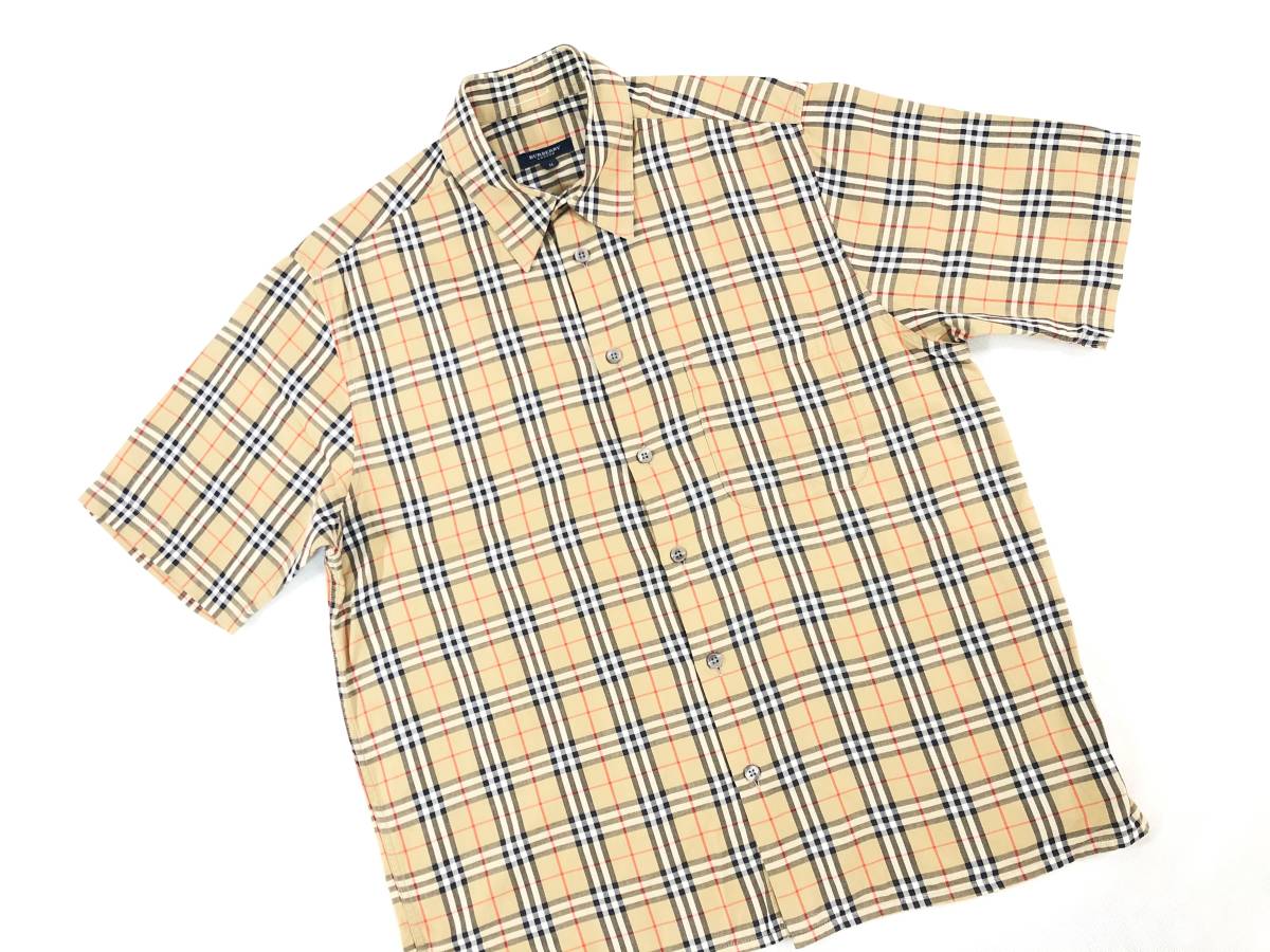BURBERRY チェック柄 半袖トップス 38 ブラウン/イエロー BURBERRY トップス LONDON バーバリー ロンドン チェックシャツ