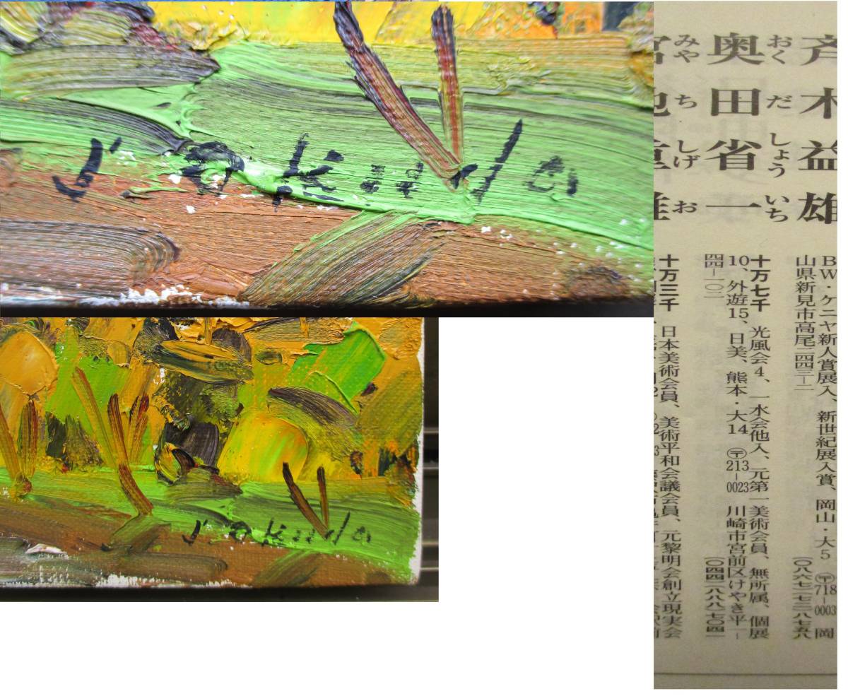 奥田省一「長野・上高地穂高」SM油彩画 無所属 光風会展・一水会展