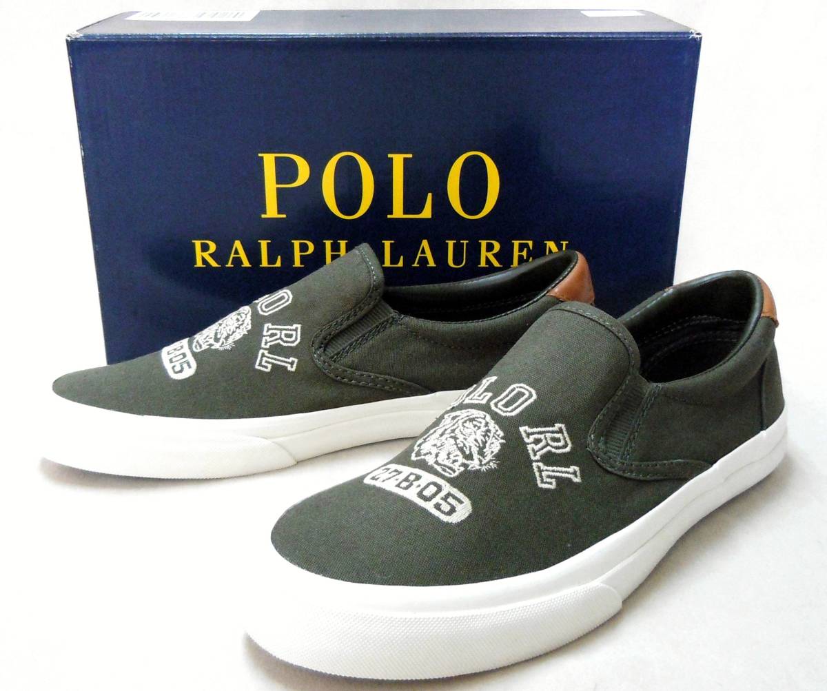 新品 Polo ラルフローレン メンズ スリッポン メンズシューズ オリーブ 26cm の落札情報詳細 ヤフオク落札価格情報 オークフリー スマートフォン版