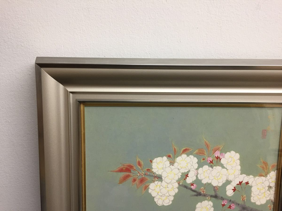 山口 玲 日本画 6号 作品 桜 直筆 サイン 印 肉筆 れいき 日本画家