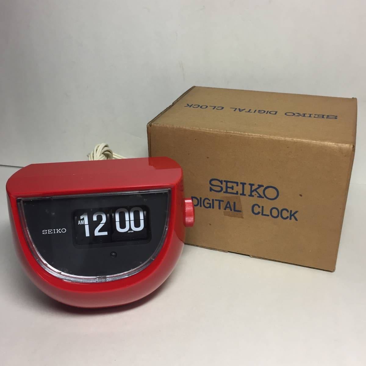 ◇SEIKO セイコー DIGITAL CLOCK パタパタ時計 置時計 DZ 633 R 赤色