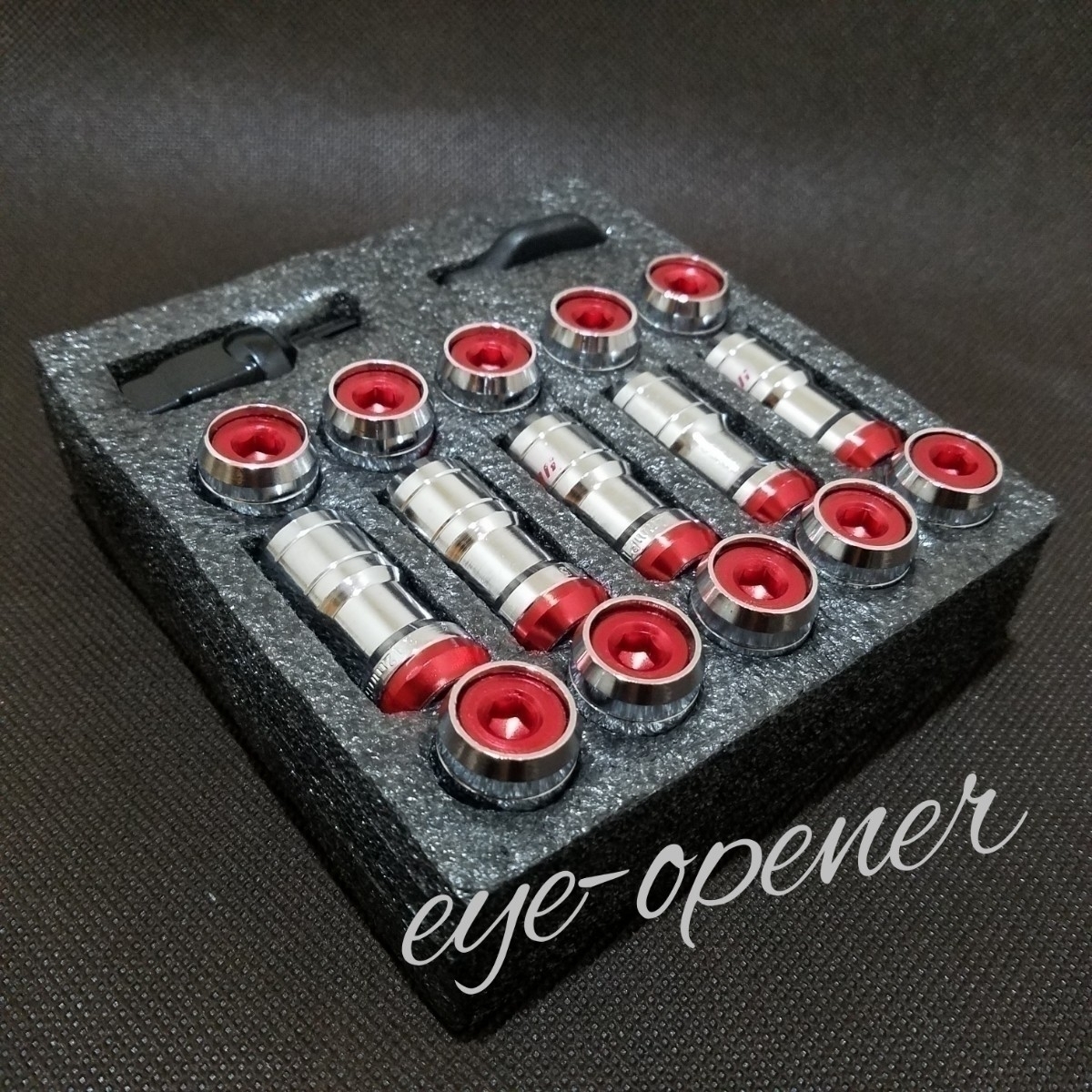 新品】Silver/Red 20本 ホイールナット レーシングナット M12×P1.25/P1 