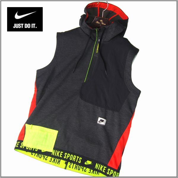 新品】新品 春夏 NIKE THERMA サーマ S/L DY ノースリーブ パーカー 裏 