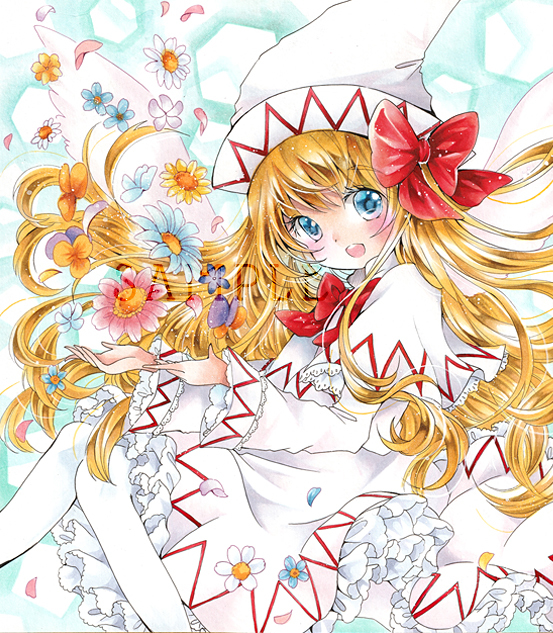 新品】*□同人手描きイラスト 東方Project リリー・ホワイト コピック