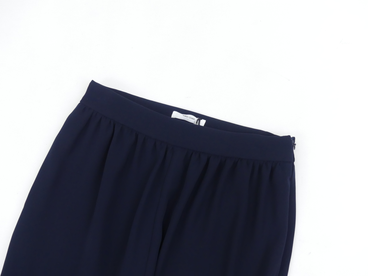 ヨーコチャン　ハイウェストギャザーパンツ　38ネイビー ハイウエストギャザーパンツ – YOKO CHAN