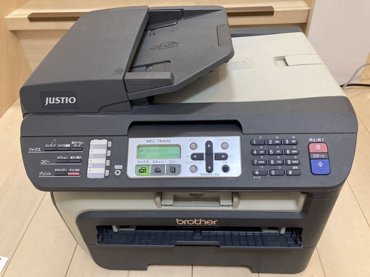 R21☆動作品☆brother ブラザー A4モノクロレーザーFAX複合機 MFC7840W 総印刷数8692枚の落札情報詳細