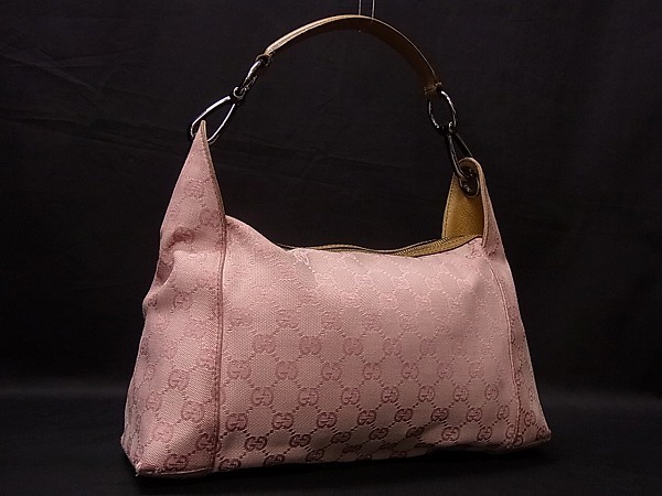 1円 □美品□ GUCCI グッチ 113023 205118 GGキャンバス×レザー 