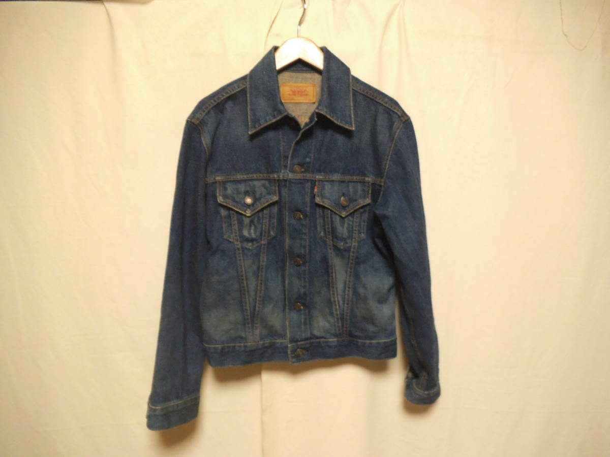 ☆LEVISリーバイス70505紙パッチ色落ち加工デニムGジャン青スモールe