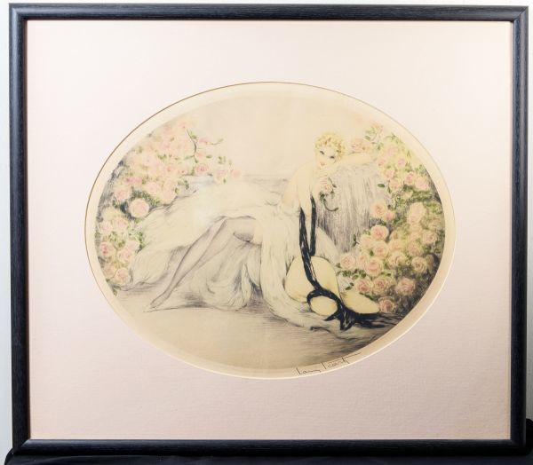 ルイイカール 銅版画 人物画 アールデコ  サイン有り ルイイカール 銅版画 人物画 アールデコ サイン有り - 版画