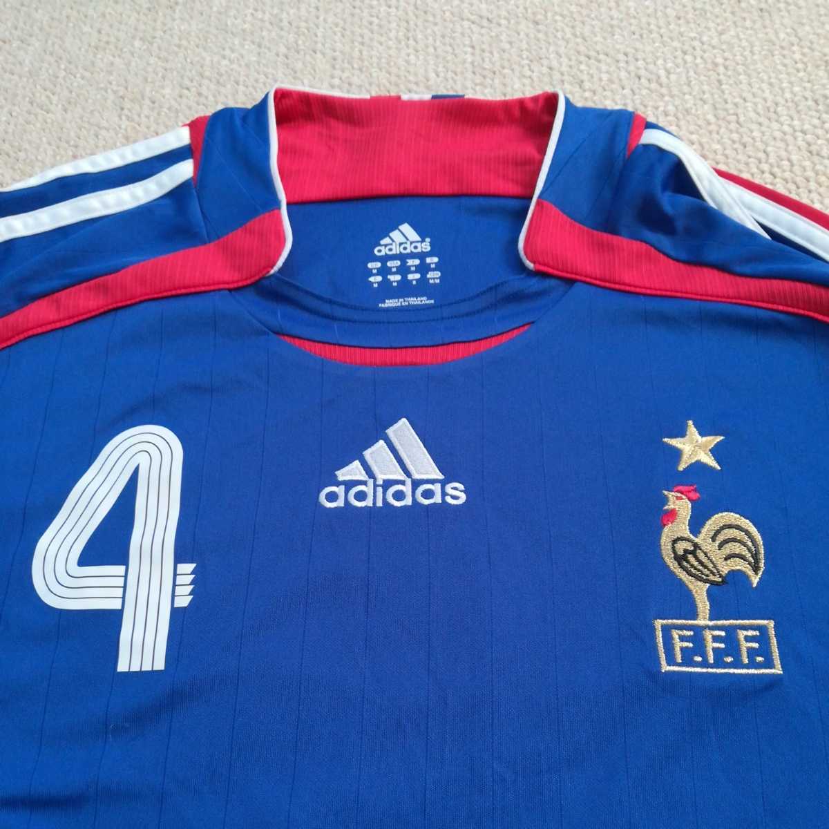 【タグ付き】パトリック ヴィエラ フランス 代表 ユニフォーム フランス代表 2008 adidas ホーム半袖 ユニフォーム #4 VIEIRA