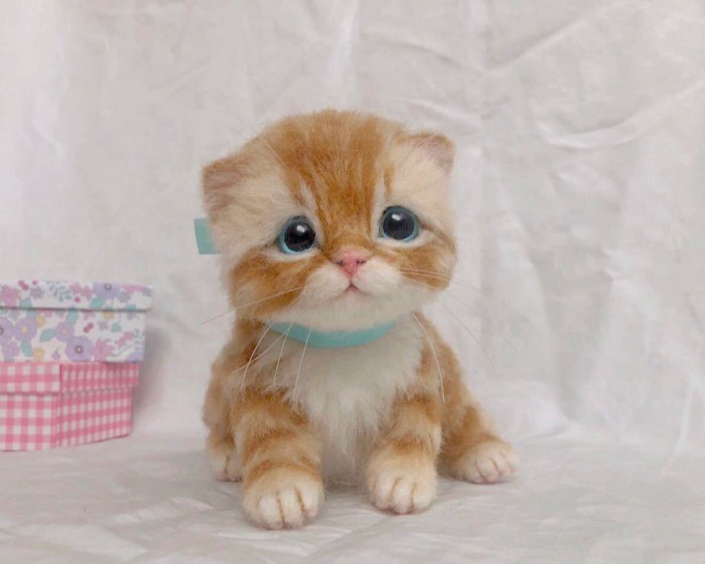 新品】nenneco. スコティッシュフォールド 子猫 羊毛フェルト リアル