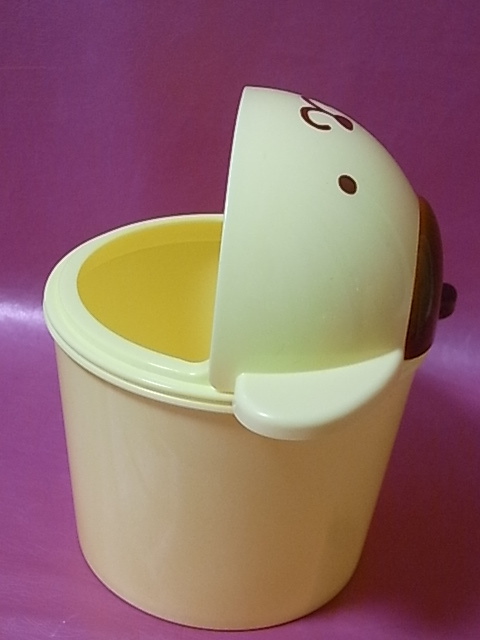 新品】ポムポムプリン ダイカット ダストボックス フタ付 ゴミ箱