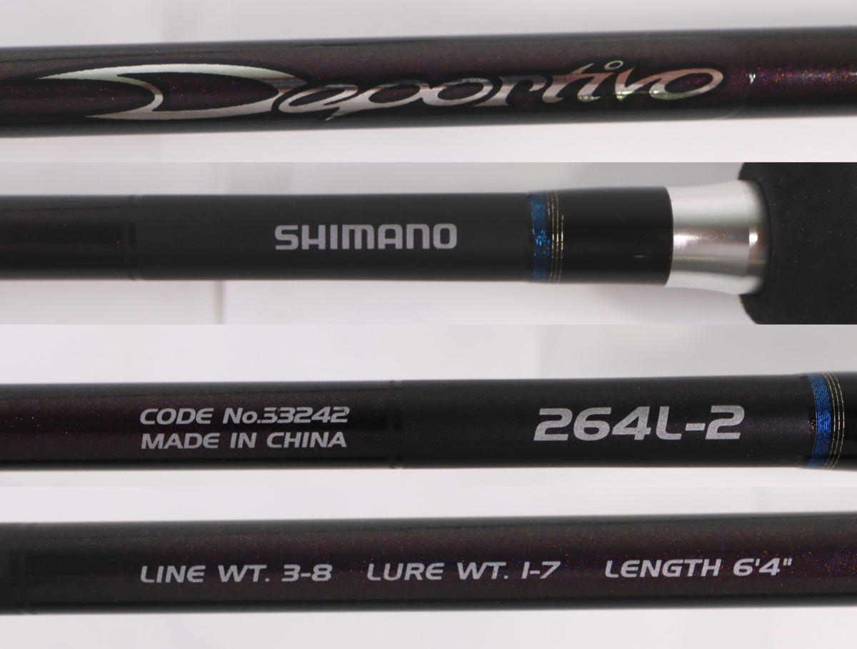 美品 SHIMANO DEPORTIVO 264L-2 1本 シマノ デポルティーボ バスロッド 