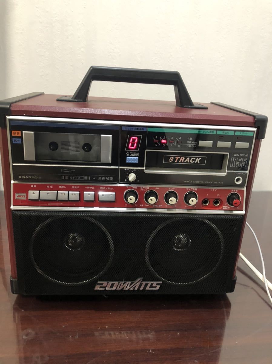 希少】SANYO 家庭用 カラオケ 機器 スピーカー PAT-K55 8トラ カセット
