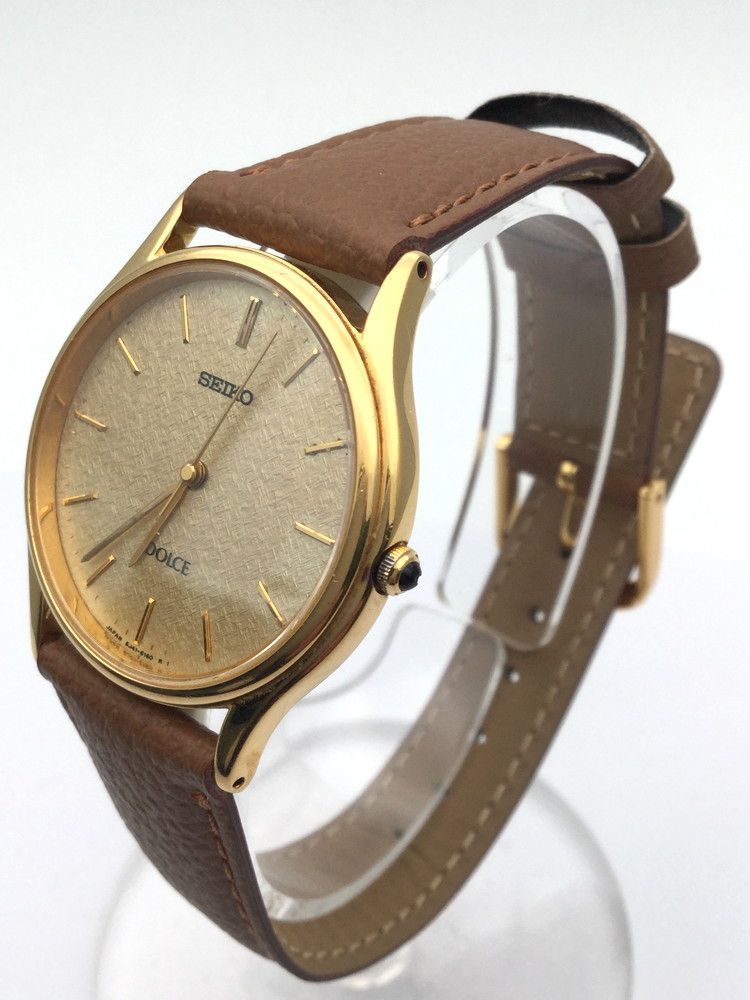 セイコー ドルチェ 8J41-6100 クォーツ 文字盤ゴールド 変色あり SEIKO 