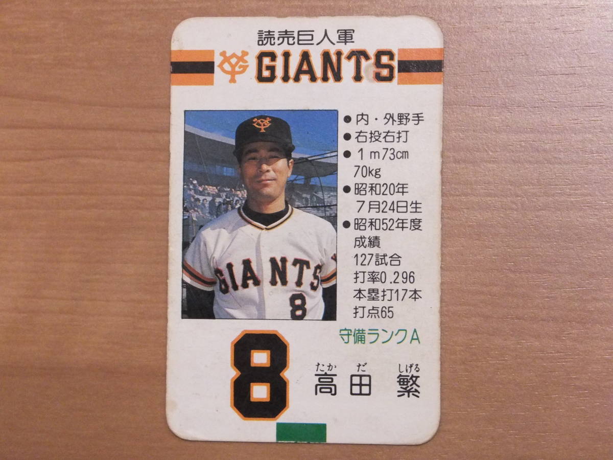 タカラプロ野球カード昭和53年読売巨人軍30枚セット タカラプロ野球カード昭和53年読売巨人軍30枚セット （タカラ