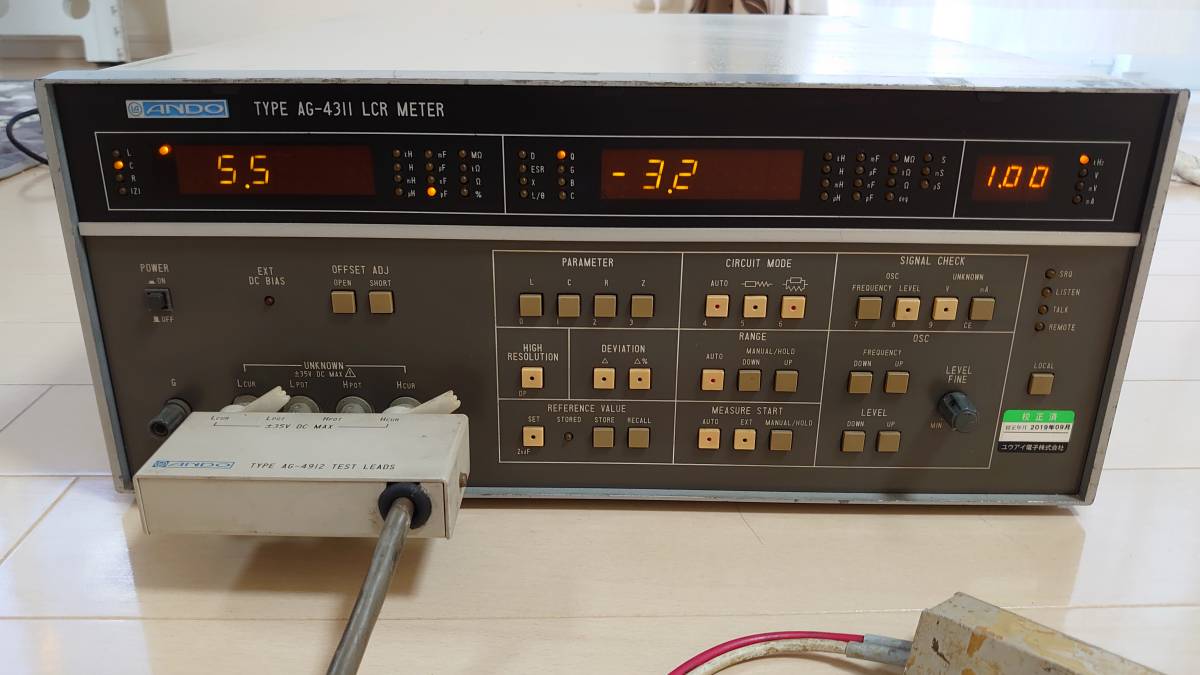 ANDO 安藤電気 LCRメーター AG-4311 LCR METER テストリード付きの落札 