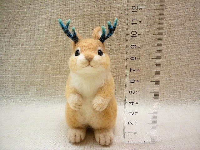作家 ハンドメイド ジャッカロープ 幻獣 羊毛フェルト