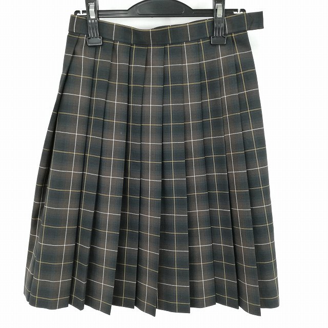 スクールスカート 学生服 夏物 16車ヒダ w66-丈56 中学 高校 プリーツ スカート 制服 中古 チェック(紺/グレー/ピンク) HK8954 スクールスカート 紺 16本車ヒダ ロング 丈60~66cm ウエスト57~100