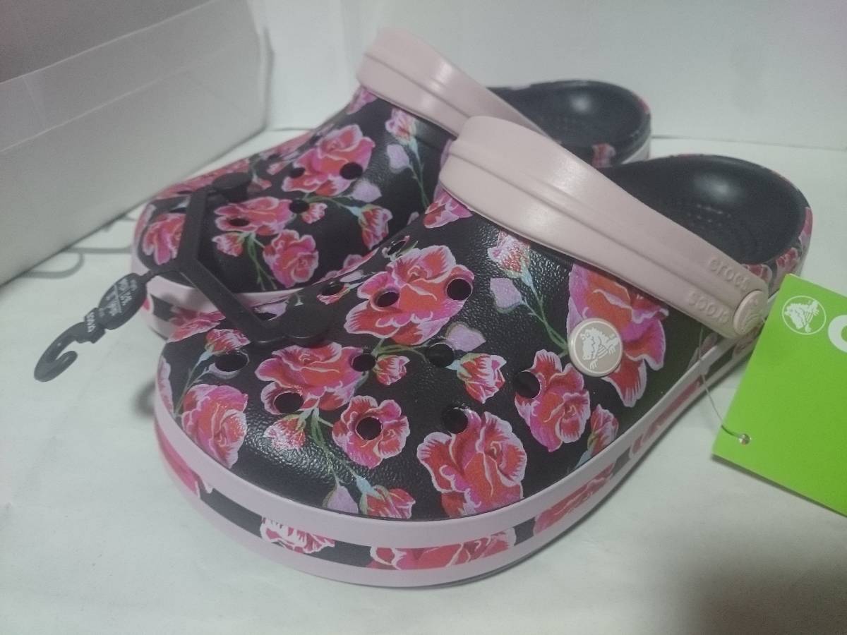 新品 クロックスcrocsバンドグラフィック3フローラル花柄ブラック系表記ｍ4w6 22センチ の落札情報詳細 ヤフオク落札価格情報 オークフリー スマートフォン版