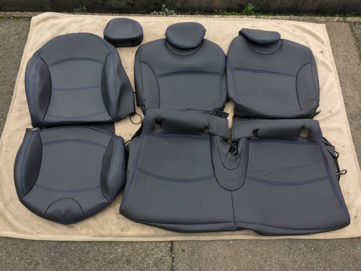 中古 Mini R56 クーパーs 社外 シートカバー 助手席とリアのみ 黒 青ステッチ 純正スポーツシート装備車向け ミニ ワン クーパー J011 17 の落札情報詳細 ヤフオク落札価格情報 オークフリー スマートフォン版