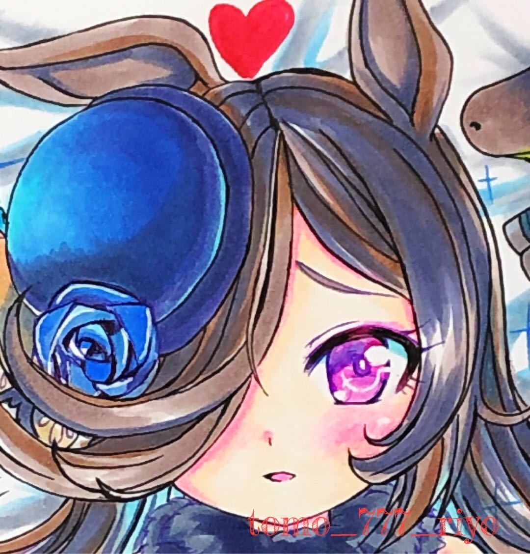 ウマ娘 ライスシャワー 手描き イラスト ファンアート（AI