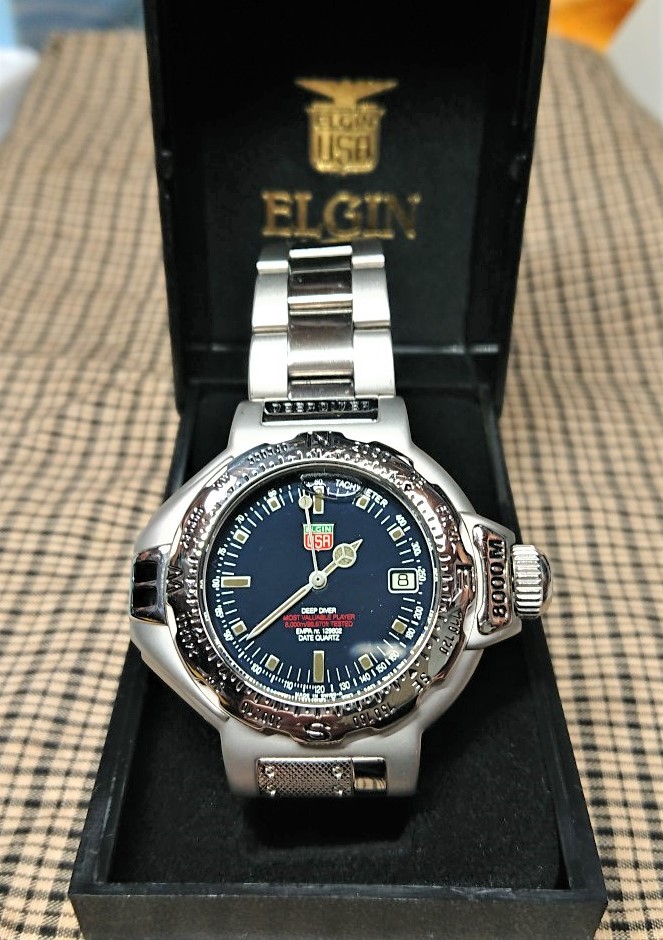 8000M elgin deepdiver エルジン　ダイバーズウォッチ エルジンUSA ディープダイバー8000 - メルカリ