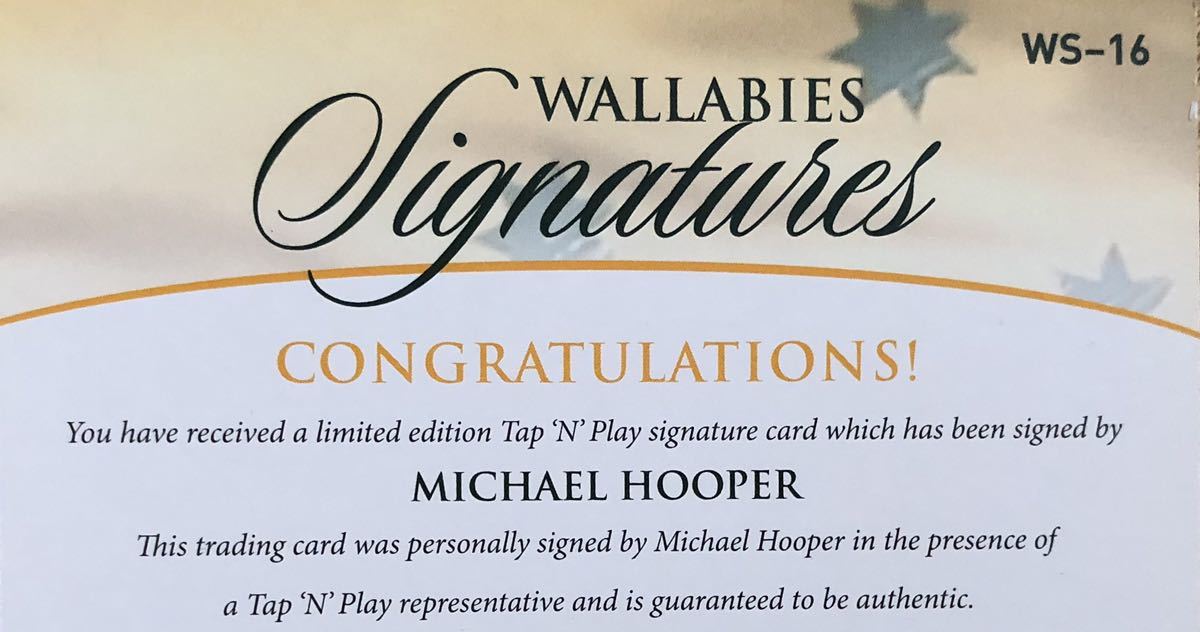 送料無料 マイケル・フーパー 直筆サイン入りカード signature
