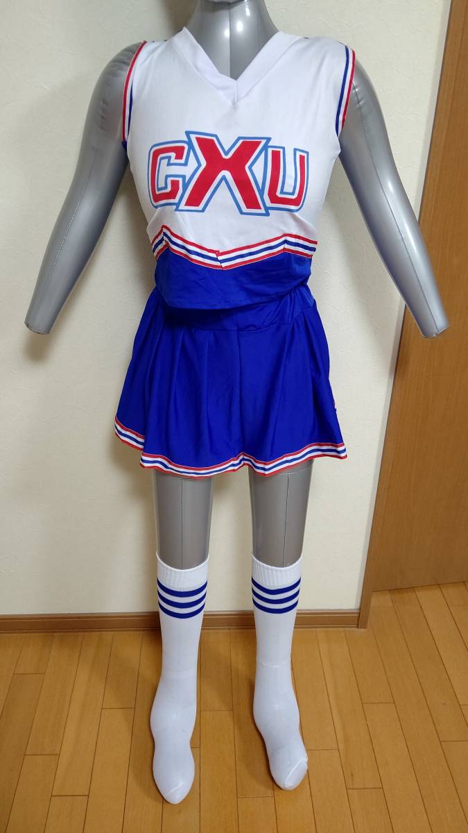 チアリーディングウェア 赤/白/青 セット レンタルチアユニフォーム RU-06（レディースサイズのみ）｜商品
