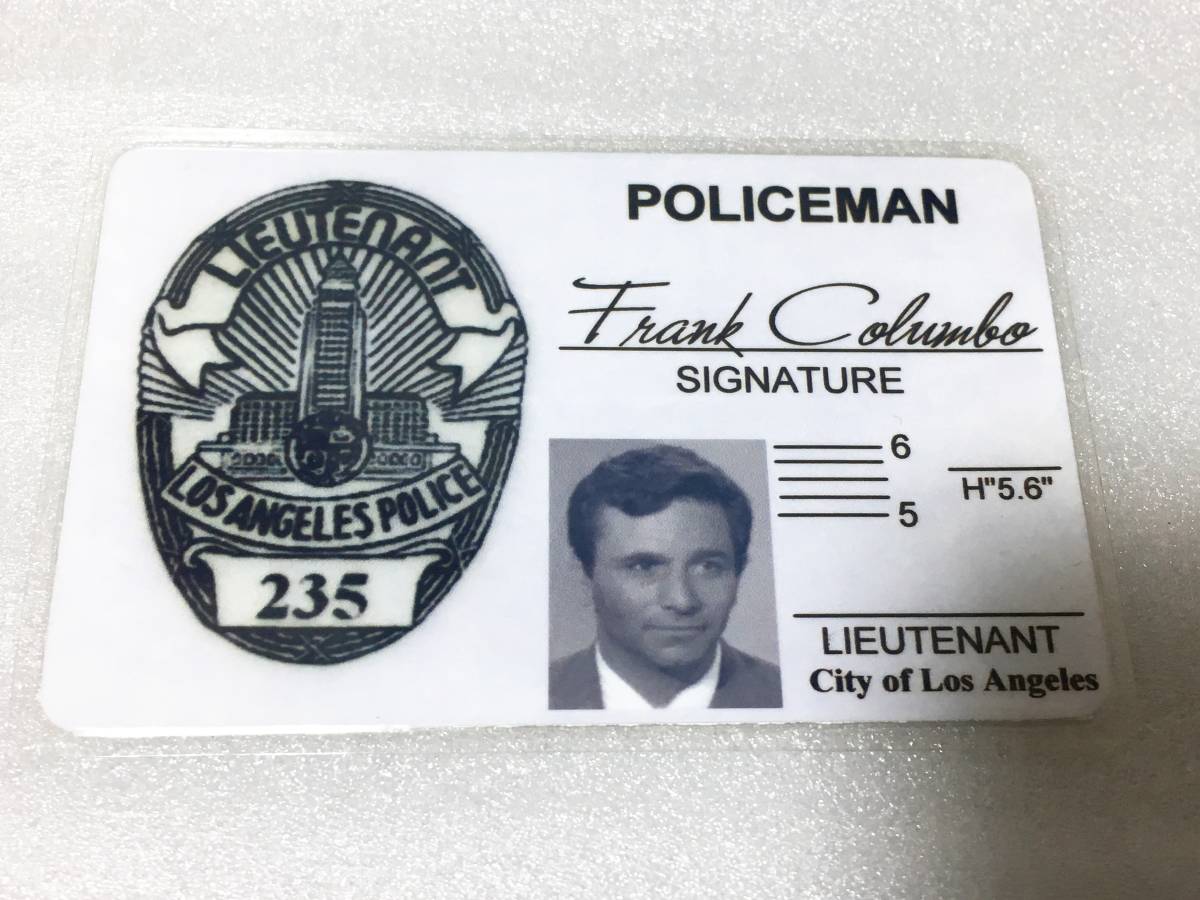 76 刑事コロンボ　ロスアンジェルス市警　ルテナント　フランクコロンボ　I 傷や汚れあり】◇アメリカドラマ 記念品グッズ 刑事コロンボ フランク