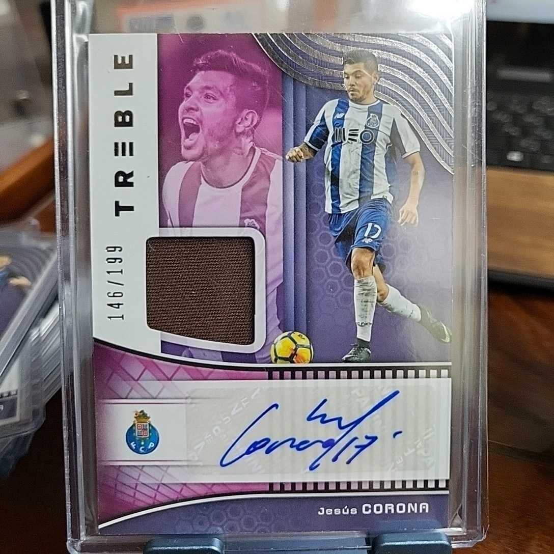 【目立った傷や汚れなし】2018-19 Panini Treble Soccer Jesus Corona 146/199 直筆サインカード ...
