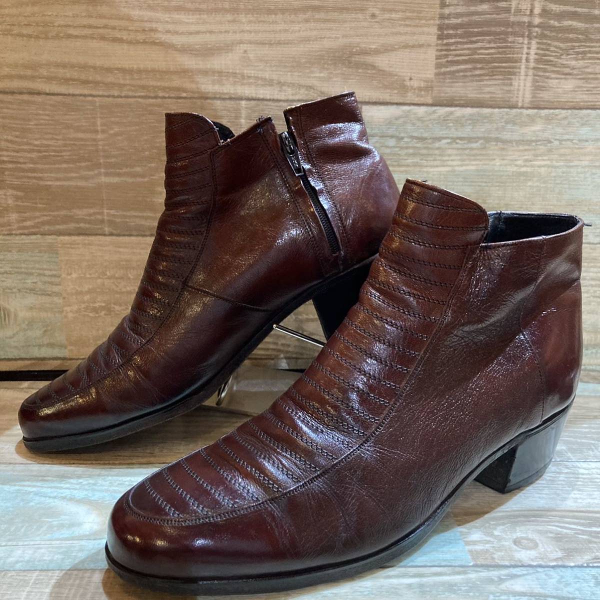 Florsheim フローシャイム 短く メンズ サイドジップ ヒールブーツ