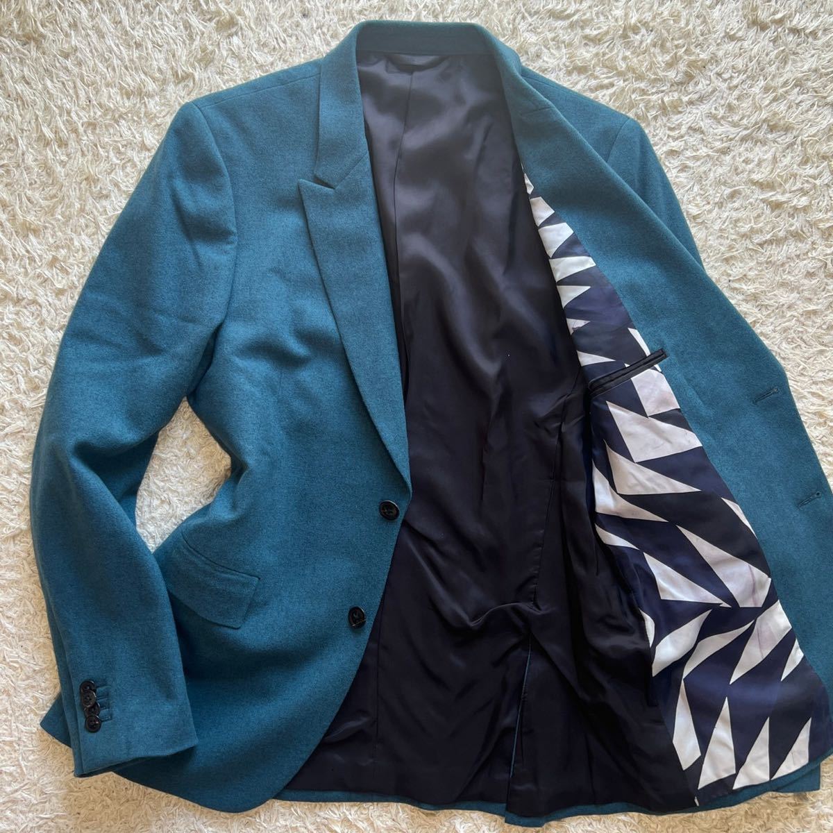 極美品 Paul smith テーラードジャケット メンズ ウール シルク L 