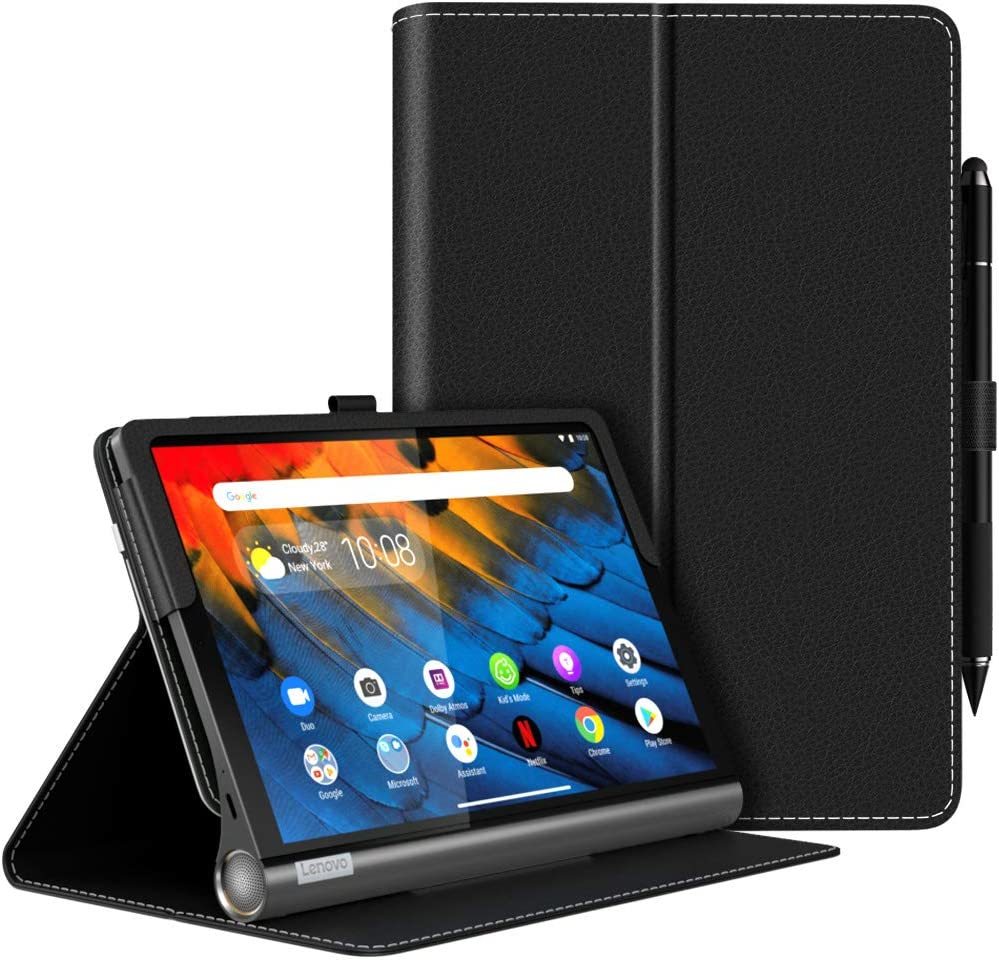 Artfeel Custodia per Lenovo Yoga Smart Tab/Yoga Tab 5 YT-X705F 10.1,Sottile Leggero Pelle Cover Pieghevole Supporto Regolabile Multi-Anglo Caso Slim Flip Folio Tablet Copertura,Farfalla