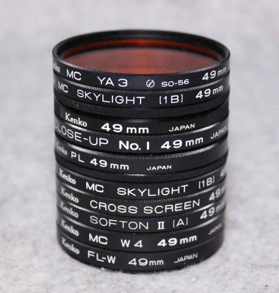 【傷や汚れあり】[me898]フィルター 49mm まとめて ケンコー PL 偏光 SKYLIGHT スカイライト YA3 CLOSEUP