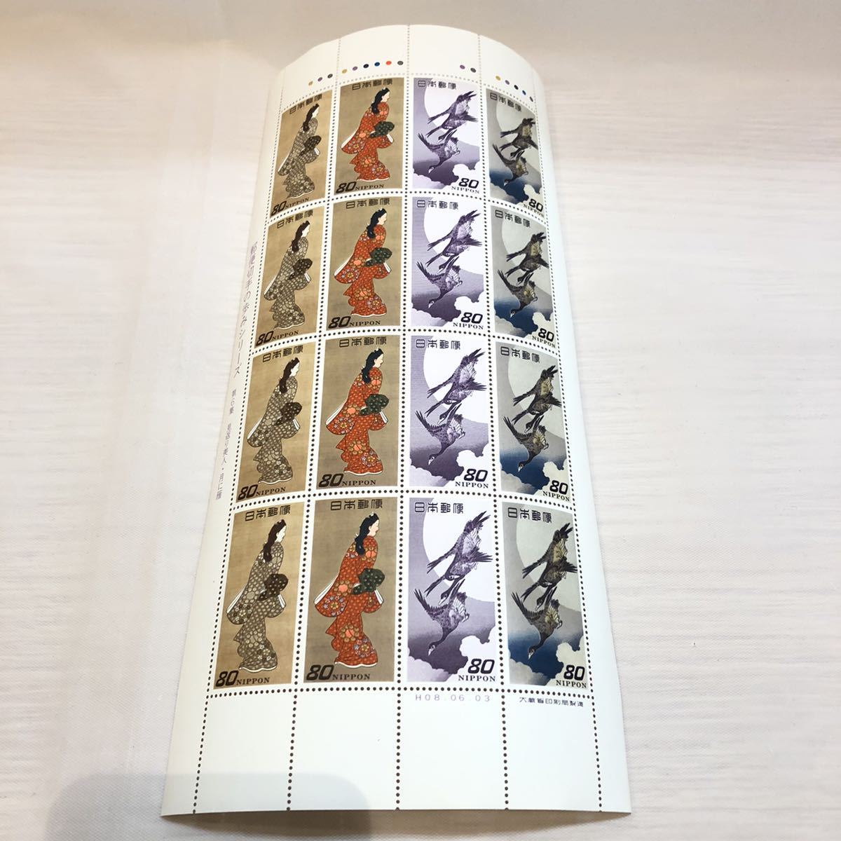 真作】【WISH】菱川師宣「見返り美人」木版画 掛軸 共箱 〇江戸