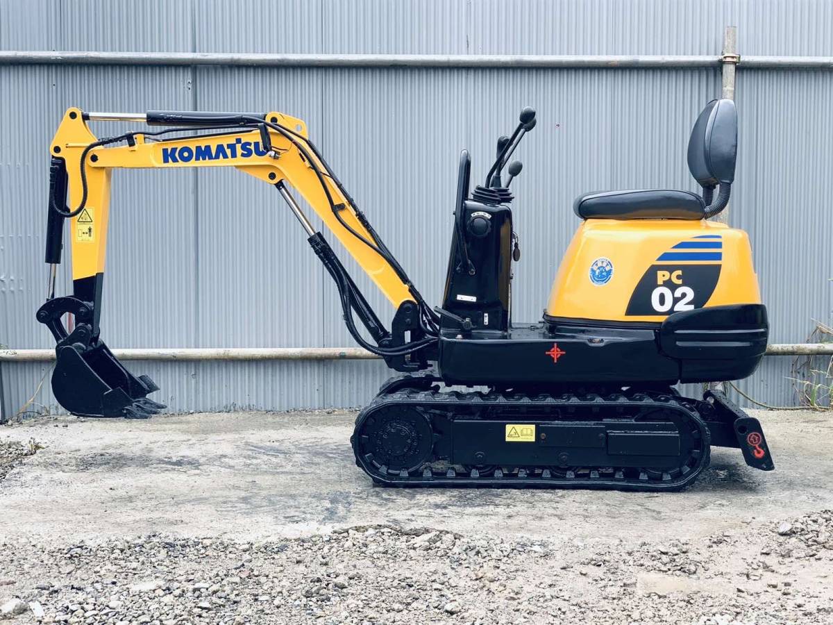 【やや傷や汚れあり】コマツ PC02-1A ミニユンボ★軽トラ積載可能!★ライト,シート新品★320hr★ゴムキャタ新品★買取下取可能 千葉県 ...