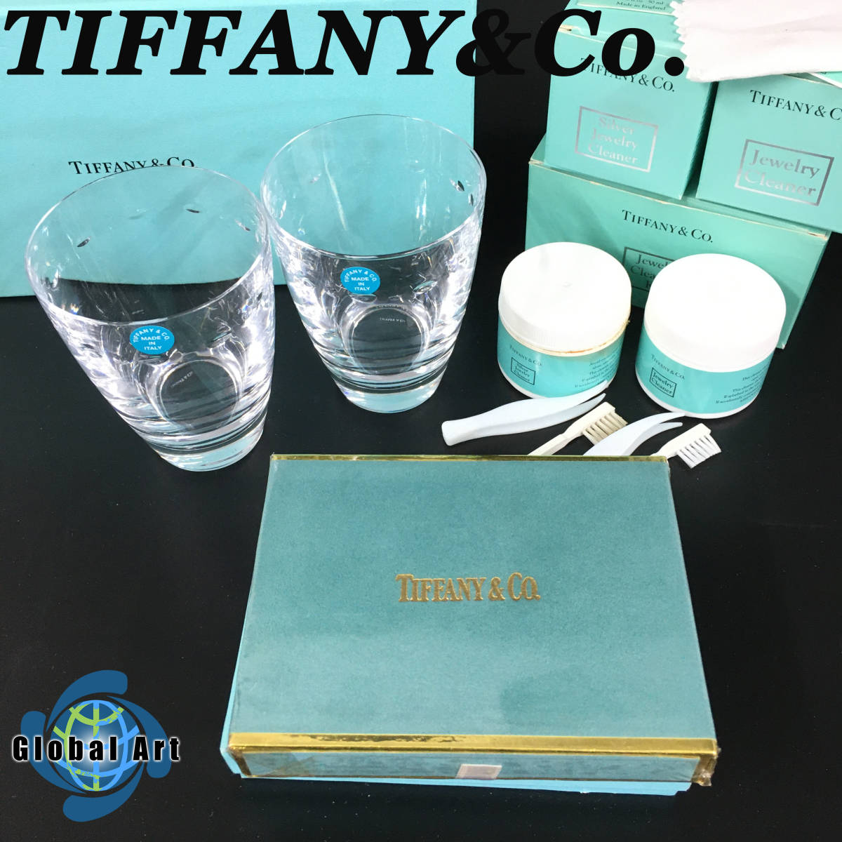 【未使用】★C11115【未使用保管品】TIFFANY&Co. ティファニー/ペアグラス/ジュエリークリーニングキット 等/グラマシーDOF